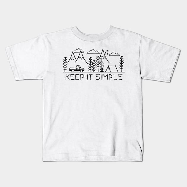 Camping Kids T-Shirt by valentinahramov